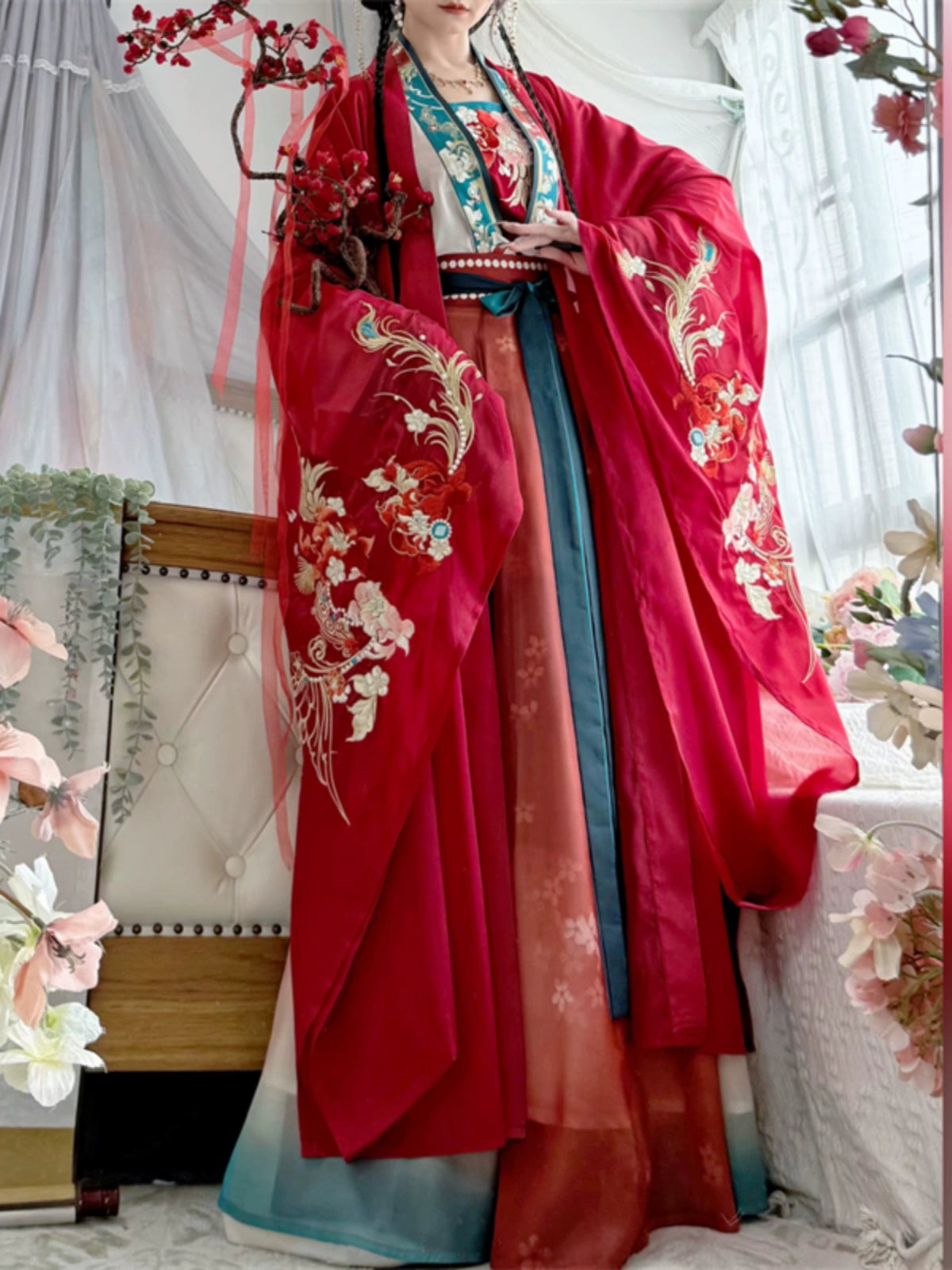 Lookbook Series 2025 Hanfu Feather Red