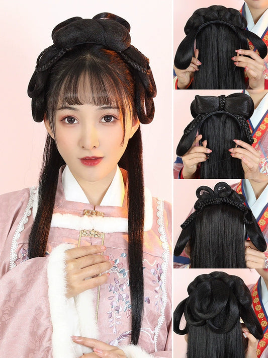 Hanfu Wig Natural Looking Fiber Hair for Women General Suit