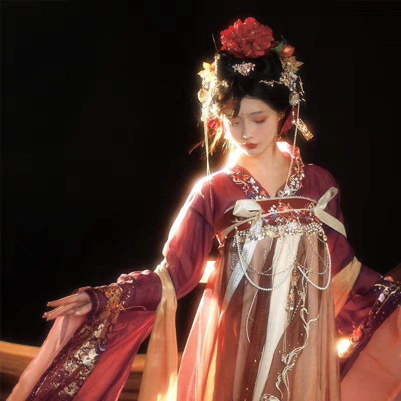 Ethereal Dreamscape Series Supreme Hanfu-Palace Brightening Crimson