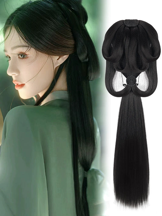 Hanfu Wig Natural Looking Fiber Hair for Women Wei Jin Suit