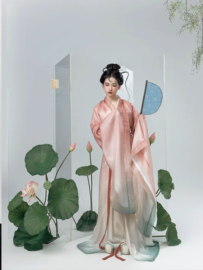 Shangyao Retreat Series Pink Green Gradient Wei Hanfu