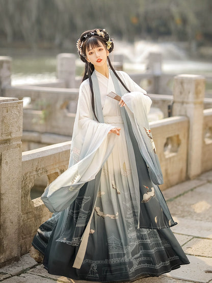 Hanfu women's original Chinese style Wei Jin style waist-length skirt