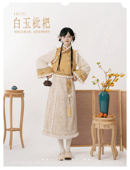 Lookbook Series Ethnic Winter Hanfu White Jade Loquat