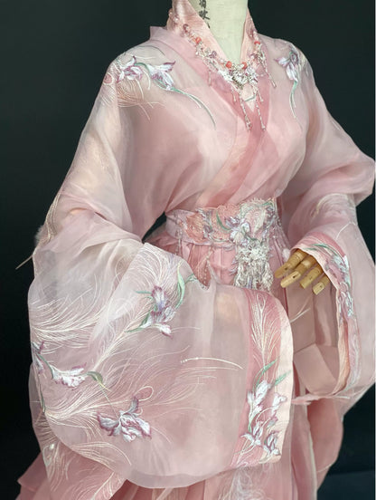 Haute Couture Series Woven Fabric Embroidered Hanfu Qing Huan Rubythornix Han
