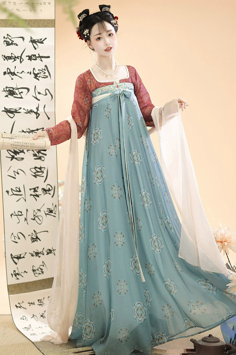 Original Hanfu women Tang Dynasty Open collar chest-length skirt