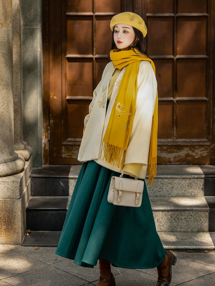 Dreams Turmeric Green Winter Hanfu