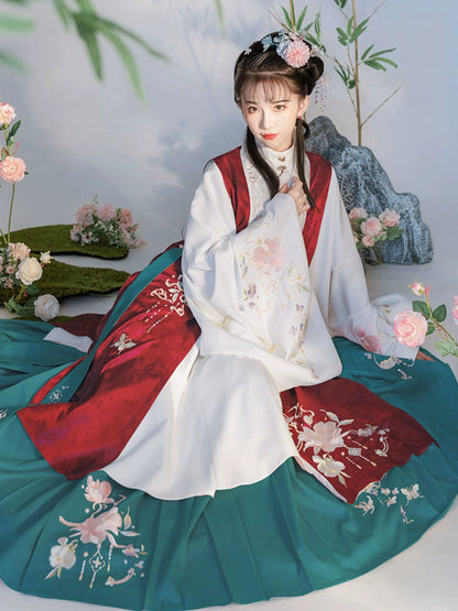 LOOKBOOK SERIES Ming Dynasty Pink Green Skirt Hanfu