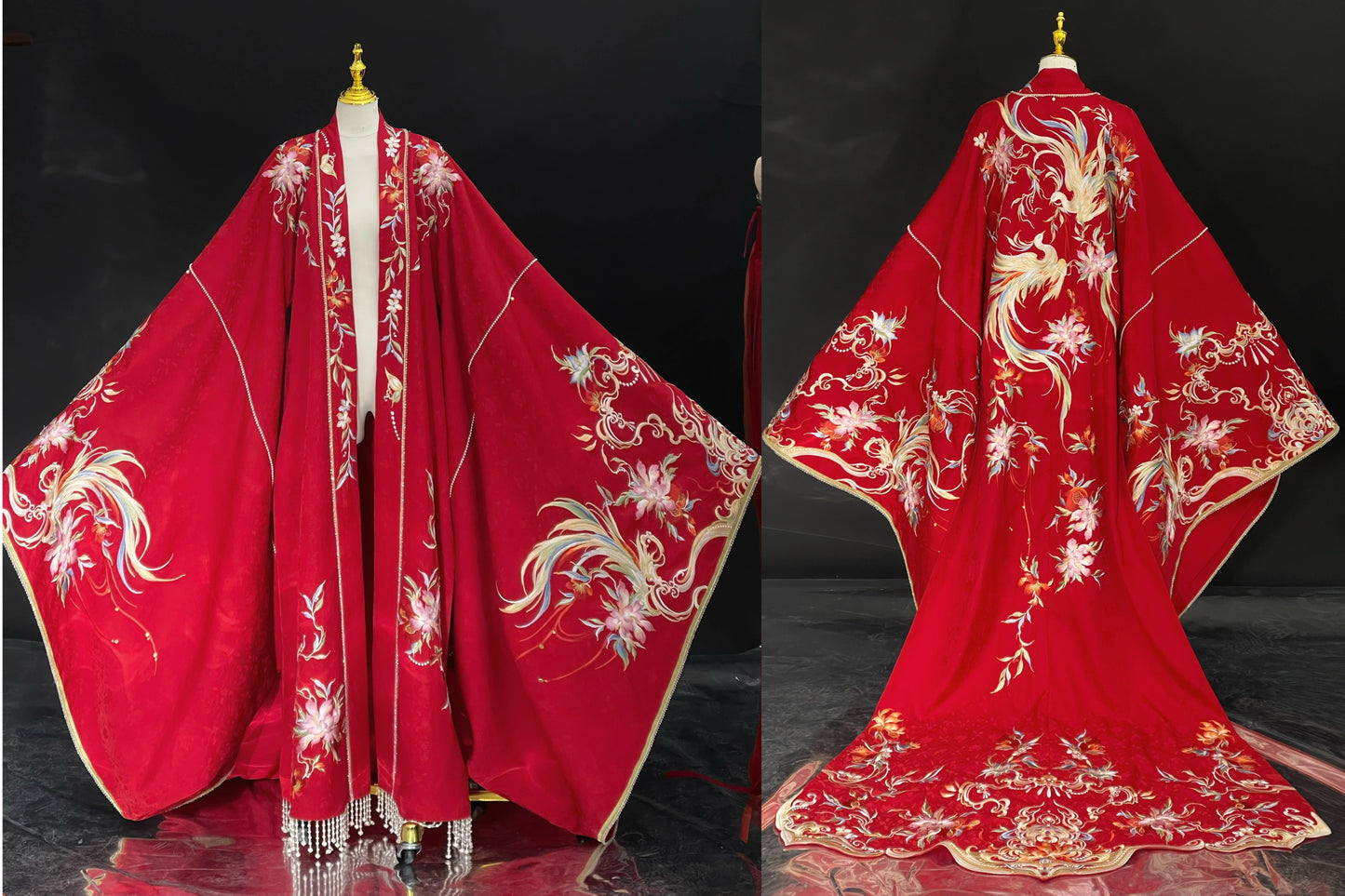 Haute Couture Series Woven Fabric Embroidered Hanfu Qing Huan Royal Phoenix Bride