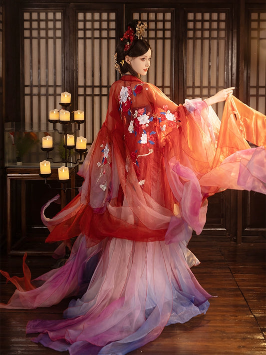 Twelve Flower Goddesses Series Pomegranate Hanfu Dress