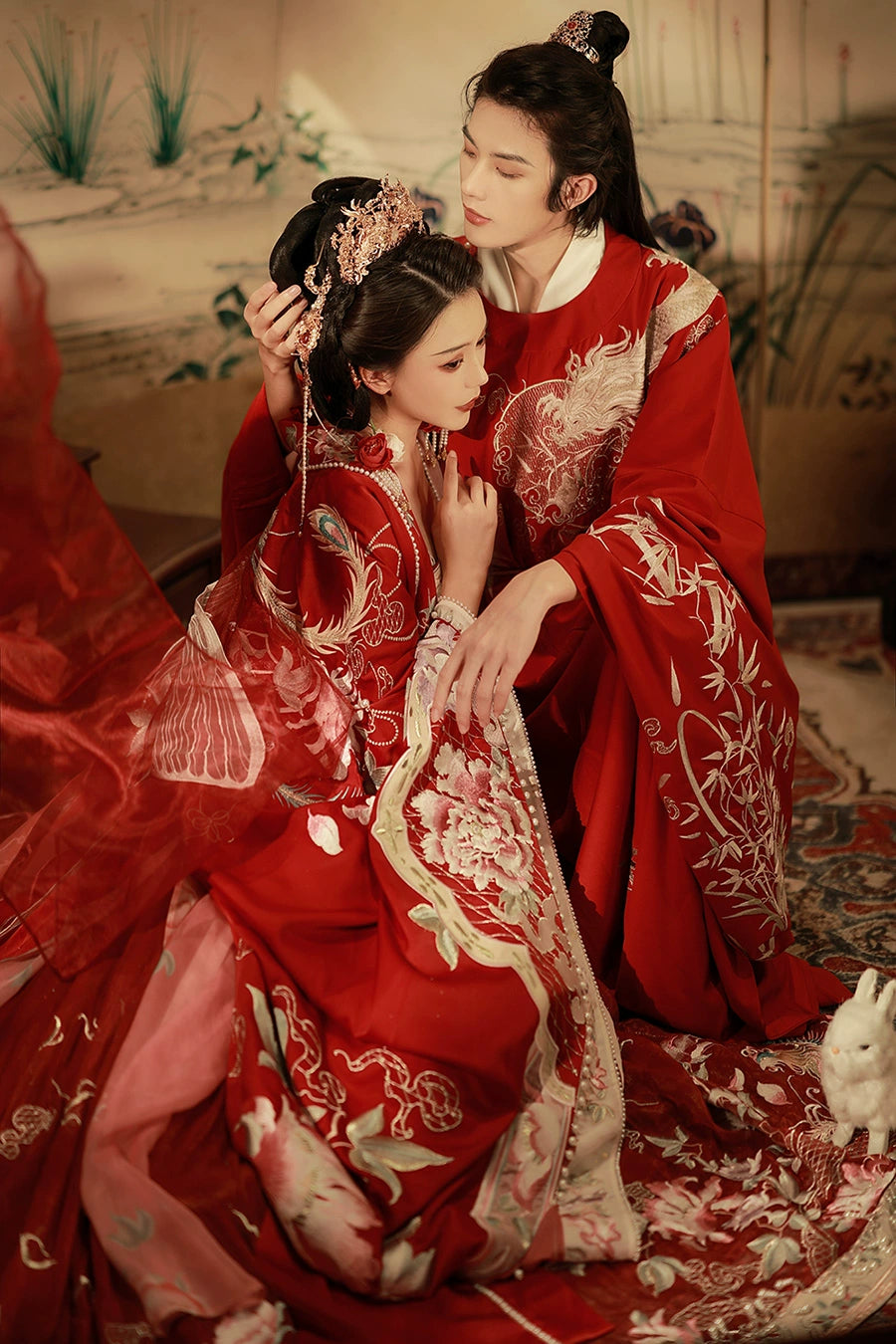 Haute Couture Series Woven Fabric Embroidered Qing Huan Fengqiuhuang Tang Bride