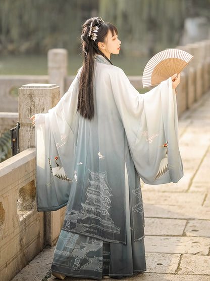 Hanfu women's original Chinese style Wei Jin style waist-length skirt