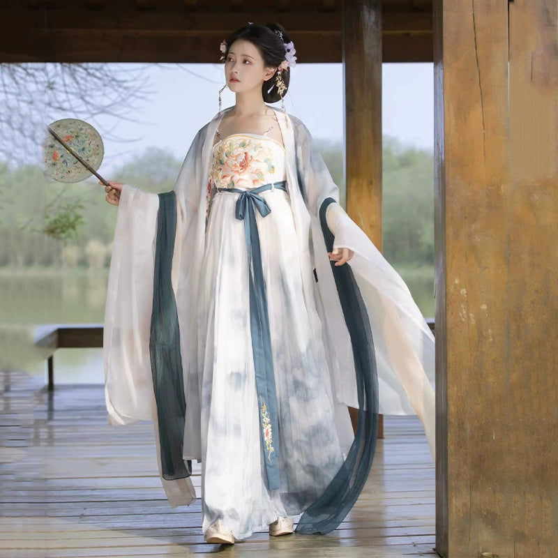 The Peony Pavilion Tang Dynasty Embroidery Myrobalan Skirt