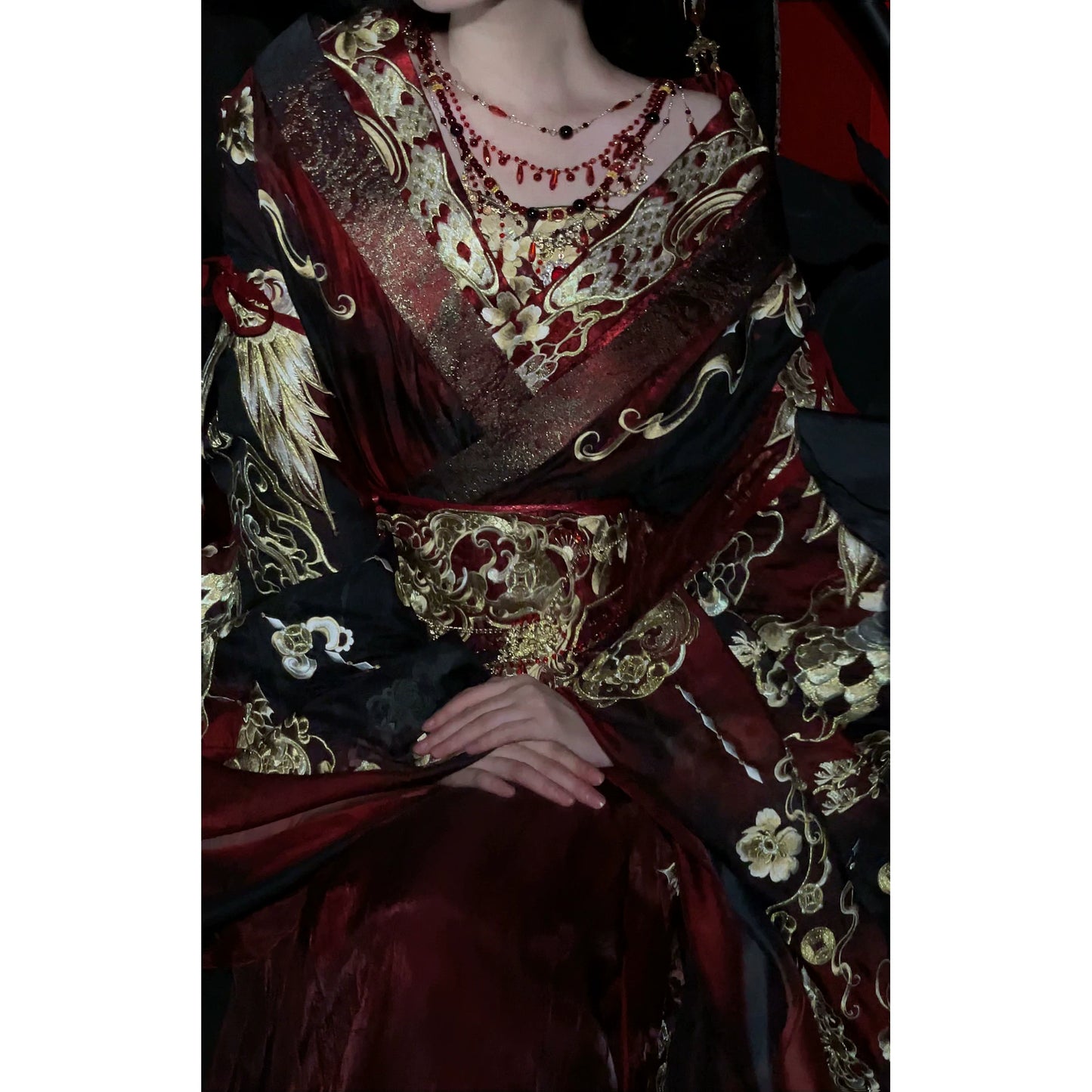 Haute Couture Series Woven Fabric Embroidered Hanfu Qing Huan Meet Dragon Wei Jin
