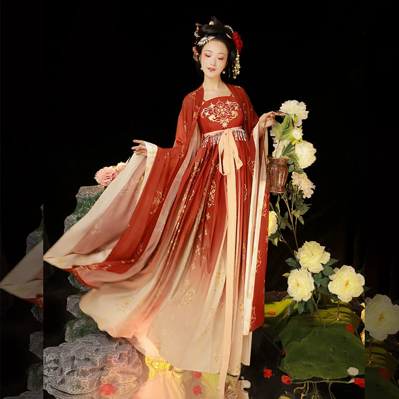 LOOKBOOK SERIES Tang Dynasty Khaki Red Green Hanfu