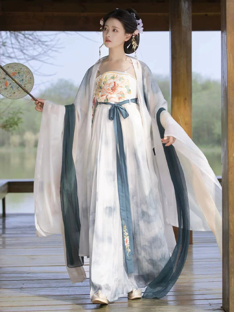 The Peony Pavilion Tang Dynasty Embroidery Myrobalan Skirt