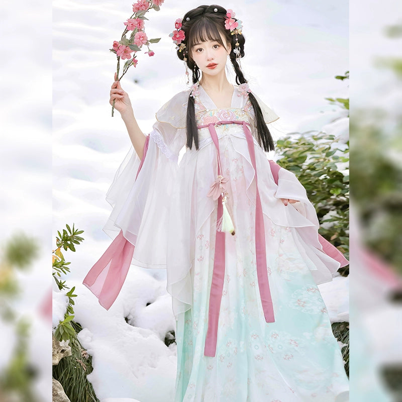 LOOKBOOK SERIES Tang Dynasty White Purple Shirt Hanfu