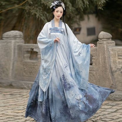 Unisex Original Hanfu 寄君曲 chest-length skirt with large sleeves