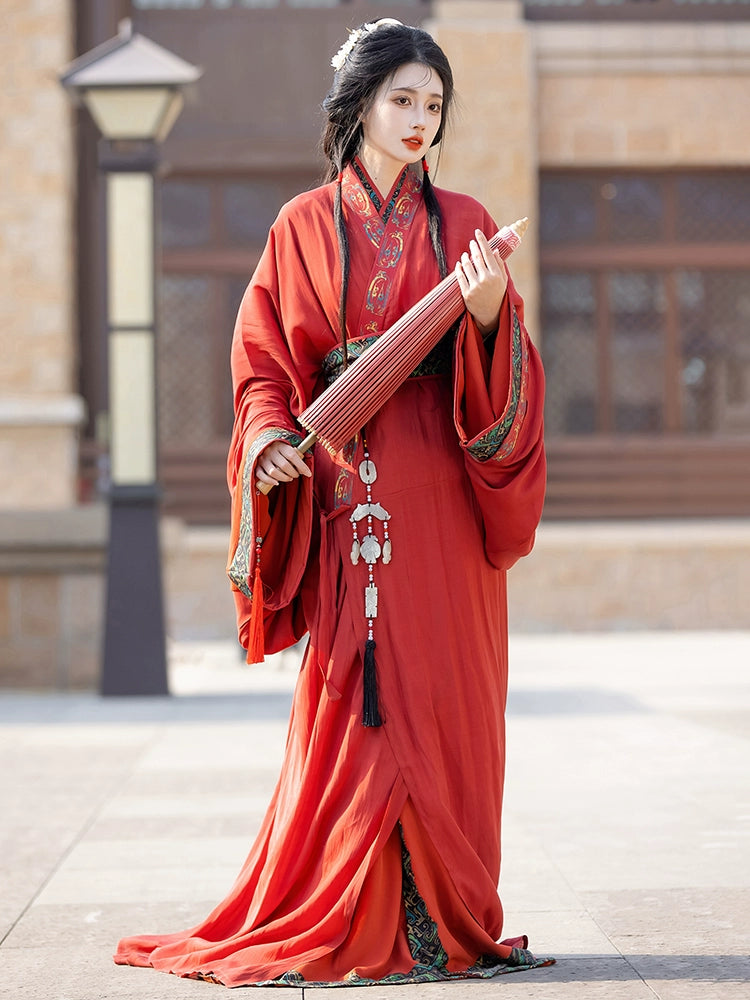 Warring States Robe Straight Hem Trailing Daily Original Hanfu Women