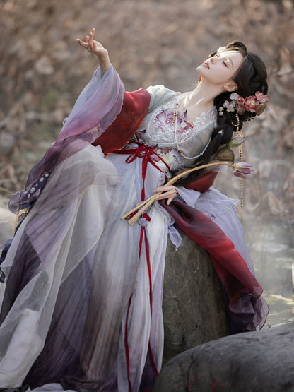 Cloud-Kissing Nature Series Fallen Blossom Tang Hanfu