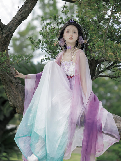 Timeless Fragrance Series Butterfly Feather Colorful Clothes Hanfu