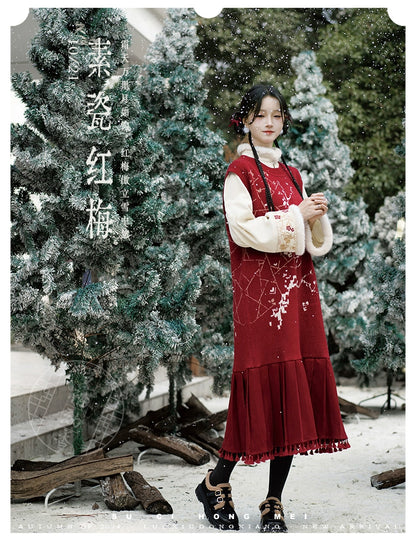 Lookbook Series Ethnic Winter Hanfu Bisque Hong Mei