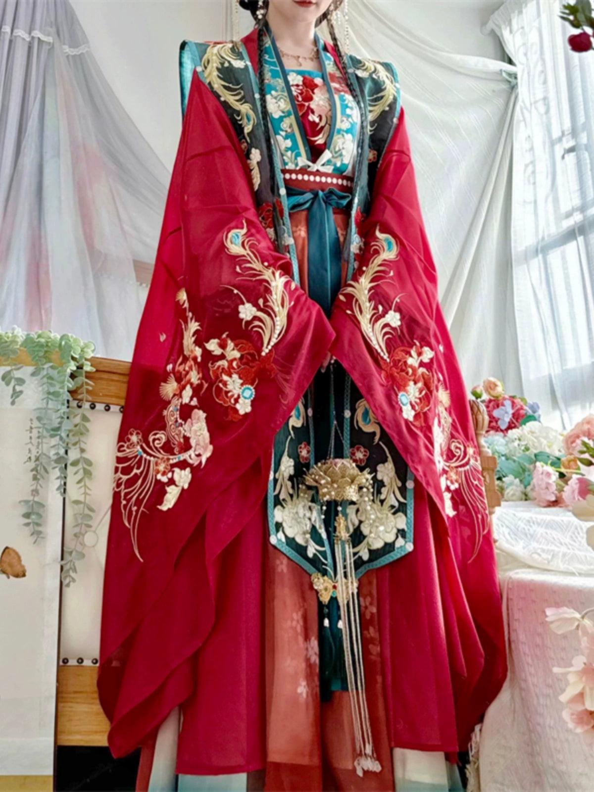 Lookbook Series 2025 Hanfu Feather Red