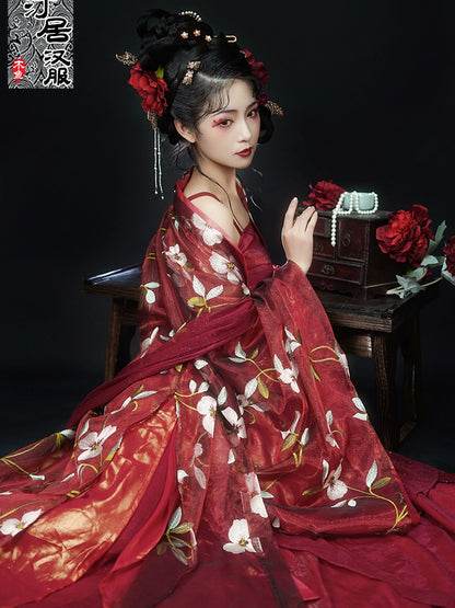 Lookbook Series Summer Autumn Hanfu Lady Red Whiskers