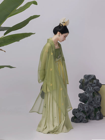 Shangyao Retreat Series Gold Green Song Hanfu