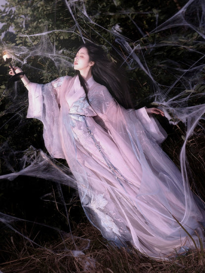 Ethereal Dreamscape Series Supreme Hanfu-Elegant Silk Veil Resembling Spider's Web