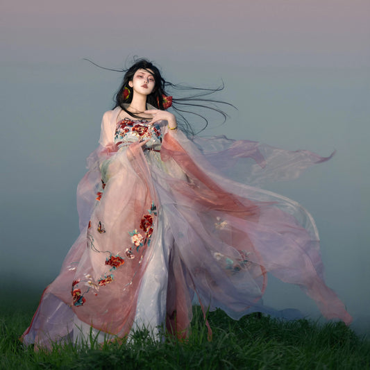 Haute Couture Series Woven Fabric Embroidered Hanfu Qing Huan Rosemanor