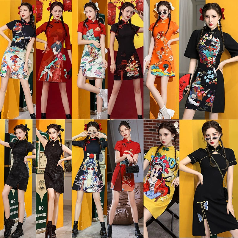 New Chinese Style Cheongsam Qipao Girlish Dressy Casual 34