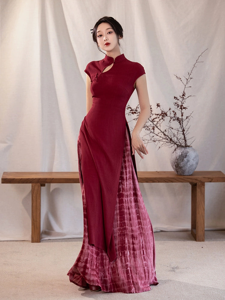 Dreams Scarlet Slit New Chinese Aodai Dress