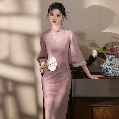 Plus Size Silk Autumn Cheongsam Qipao 32