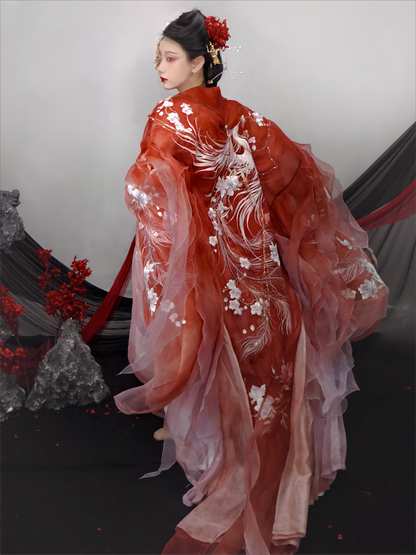 Haute Couture Series Woven Fabric Embroidered Qing Huan Phoenix Tang Hanfu