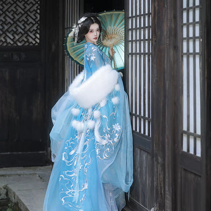 Haute Couture Series Woven Fabric Embroidered Hanfu Qing Huan Frostvulp Tang