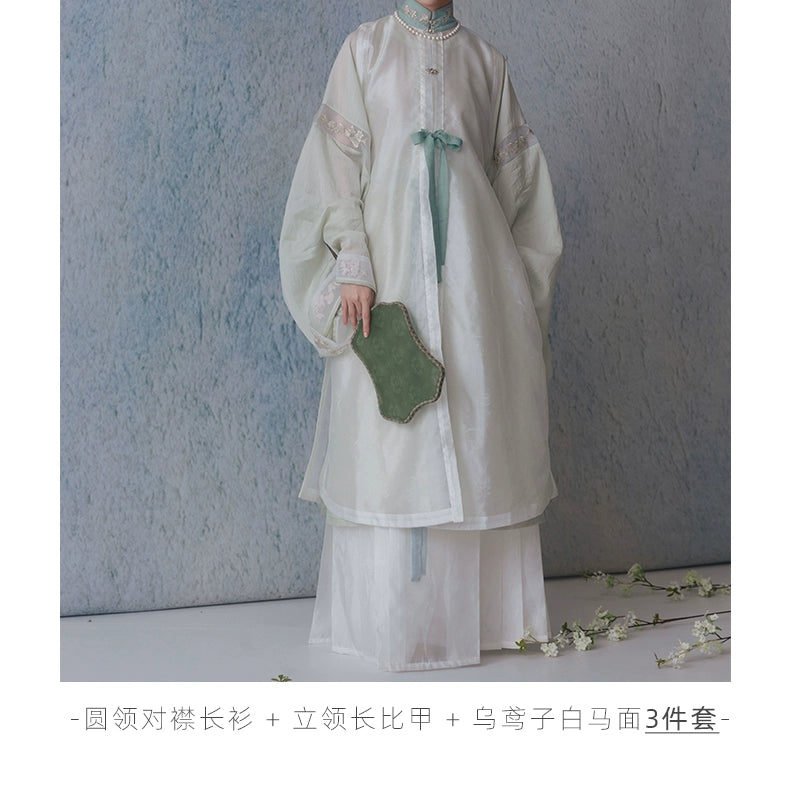 Shangyao Retreat Series White Green Ming Hanfu