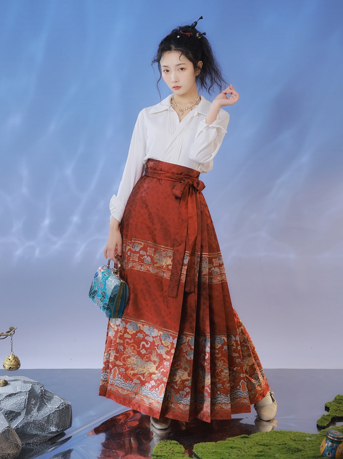 Mamian | Hanfu Dress | Red White - Yandan_hanfu_china