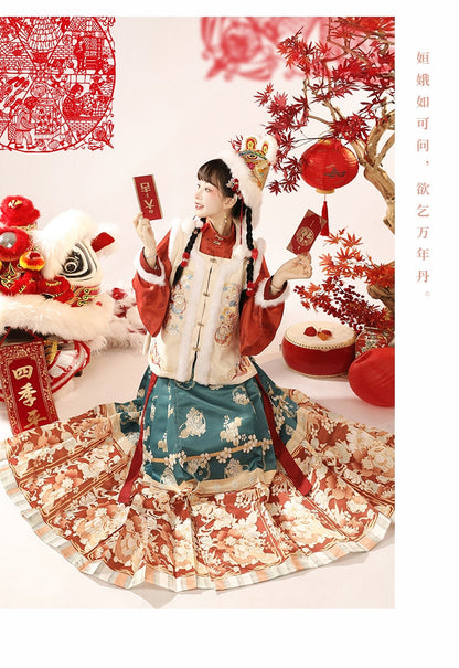 Ming Dynasty Traditional Hanfu Qipao Cheongsam Dress Skirt, gifts for women 2024