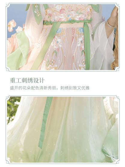 唐時代のオリジナル漢服女性の「花の詩」アンサンブル：春の小柄な人物のための絶妙な中国スタイル