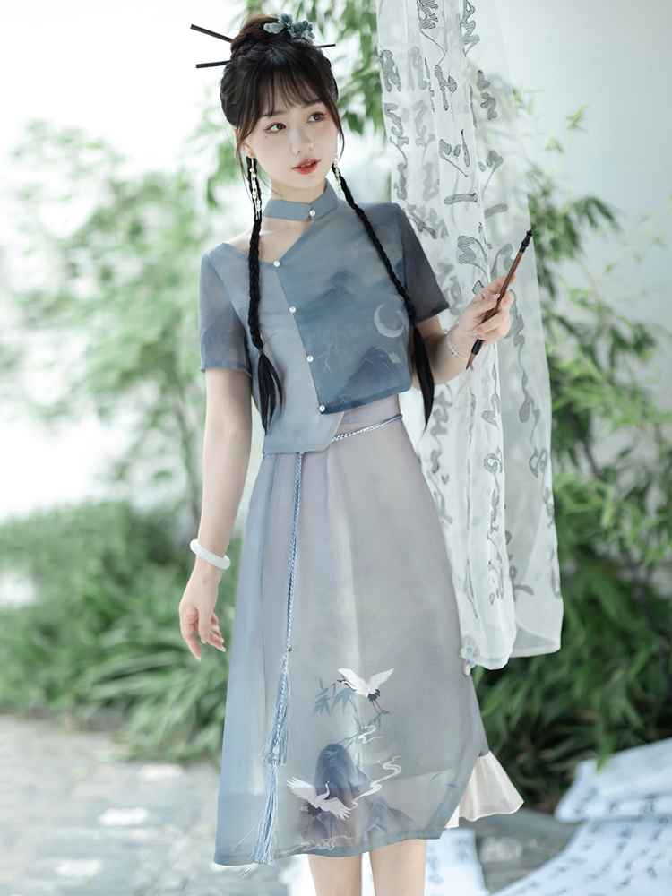 Elegant New China Style Hanfu Qipao Cheongsam Dress Skirt, gifts for women 2024