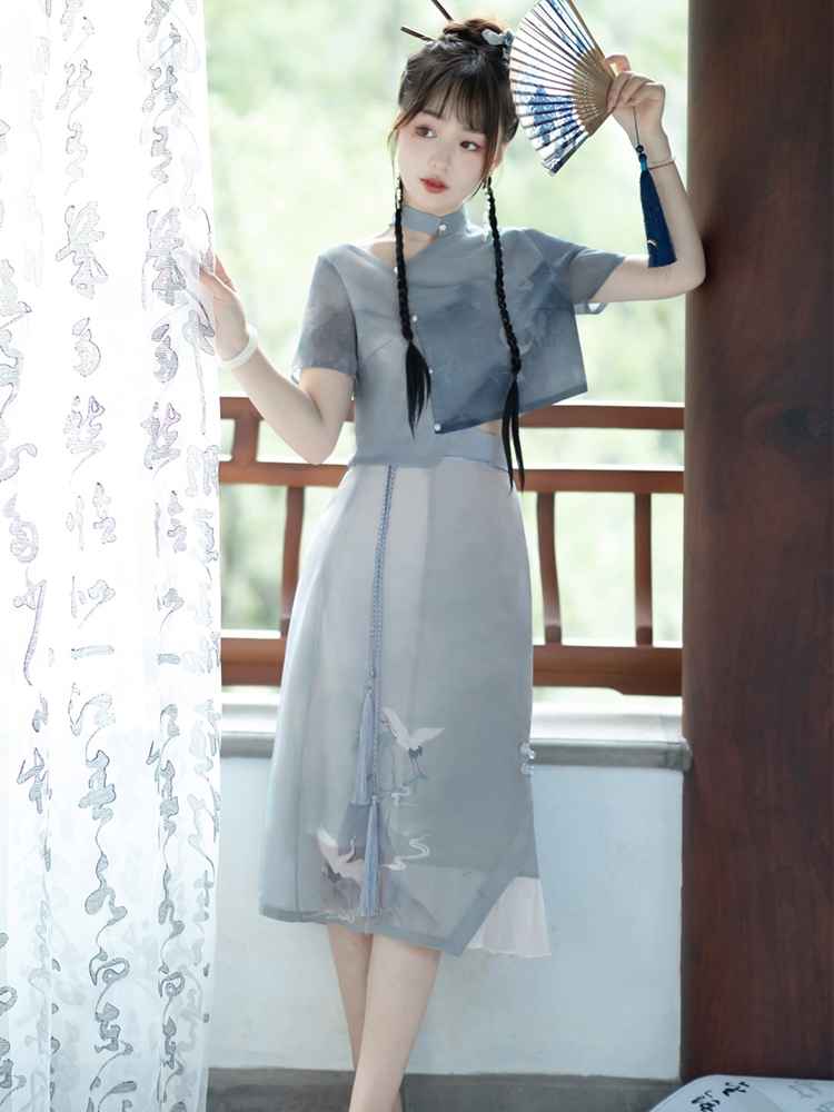 Elegant New China Style Hanfu Qipao Cheongsam Dress Skirt, gifts for women 2024