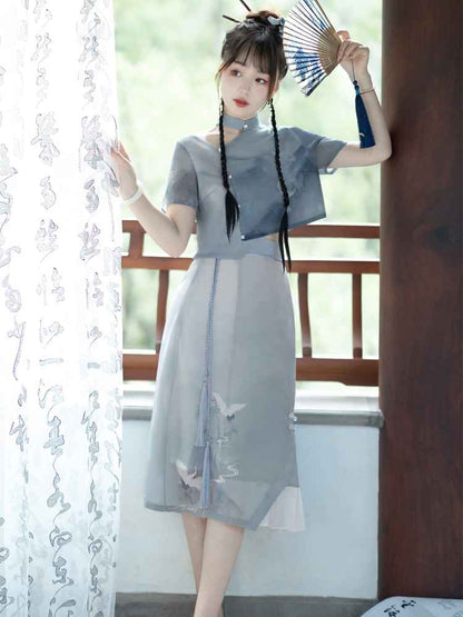 Elegant New China Style Hanfu Qipao Cheongsam Dress Skirt, gifts for women 2024