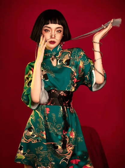 Petite Figures Modern Hanfu Qipao Cheongsam Dress Skirt, gifts for women 2024