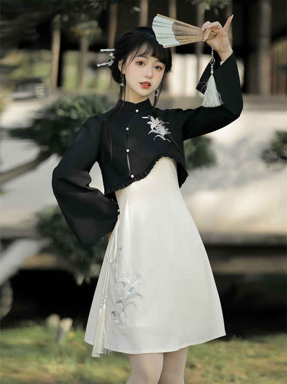 Original Wind New China Style Hanfu Qipao Cheongsam Dress Skirt, gifts for women 2024