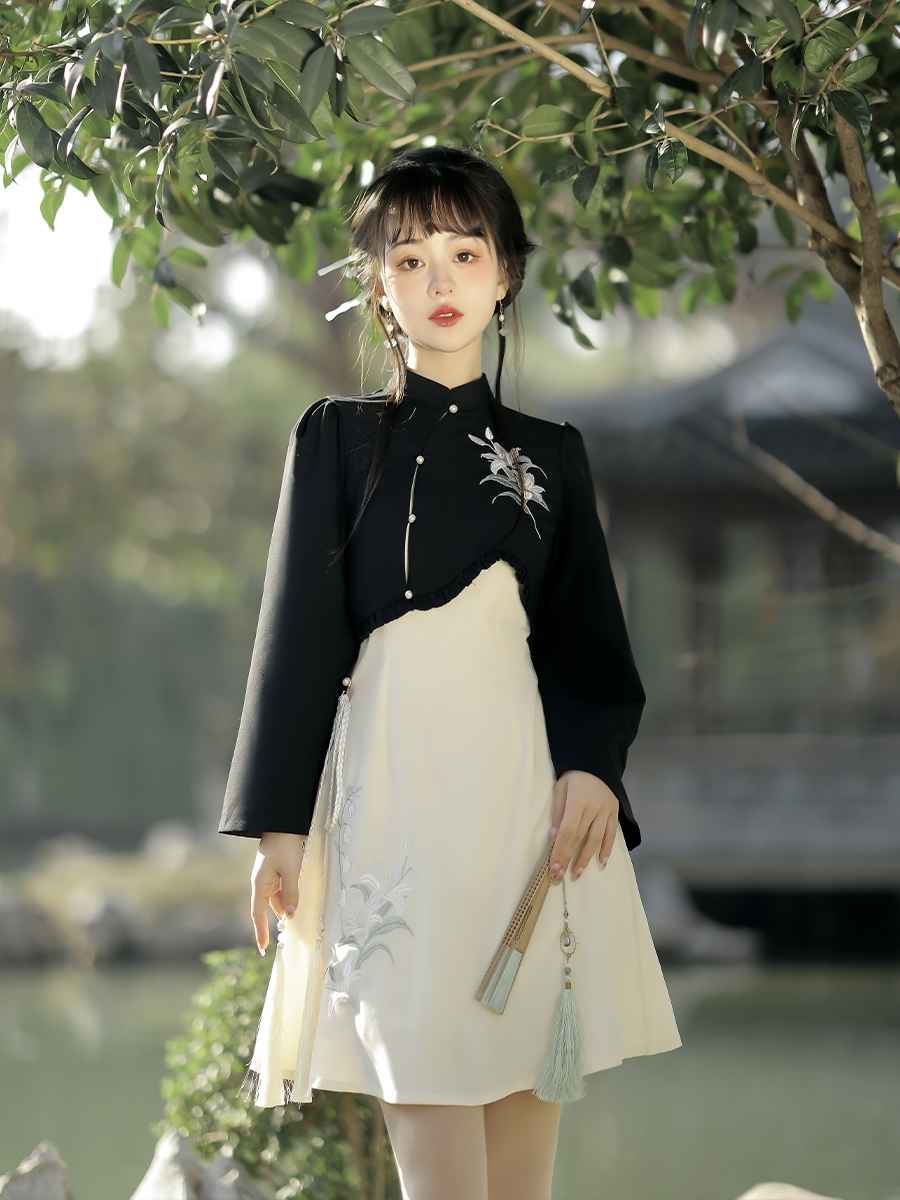 Original Wind New China Style Hanfu Qipao Cheongsam Dress Skirt, gifts for women 2024