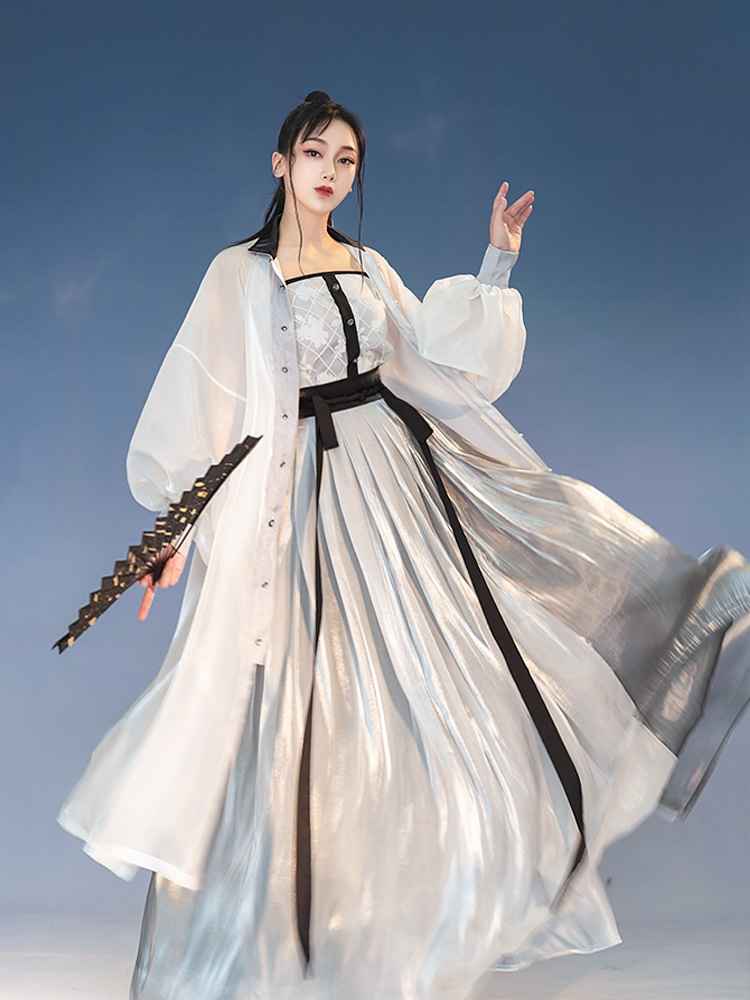 Refined Ming Dynasty Modern Hanfu Qipao Cheongsam Dress Skirt, gifts for women 2024