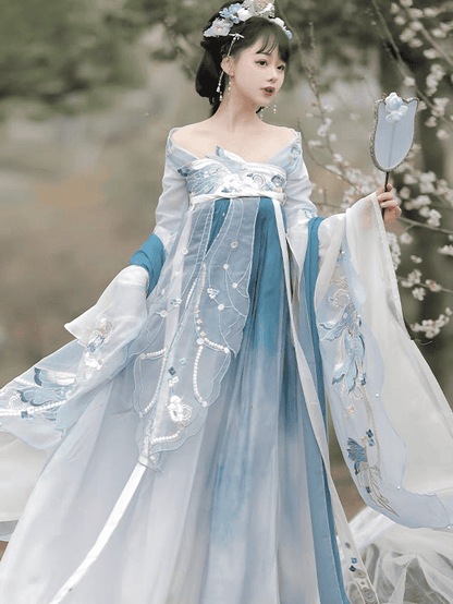 Wei Jin Dynasties Traditional Hanfu Qipao Cheongsam Dress Skirt, gifts for women 2024